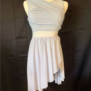 Elegant Light Blue Asymmetrical Lyric Dance Costume